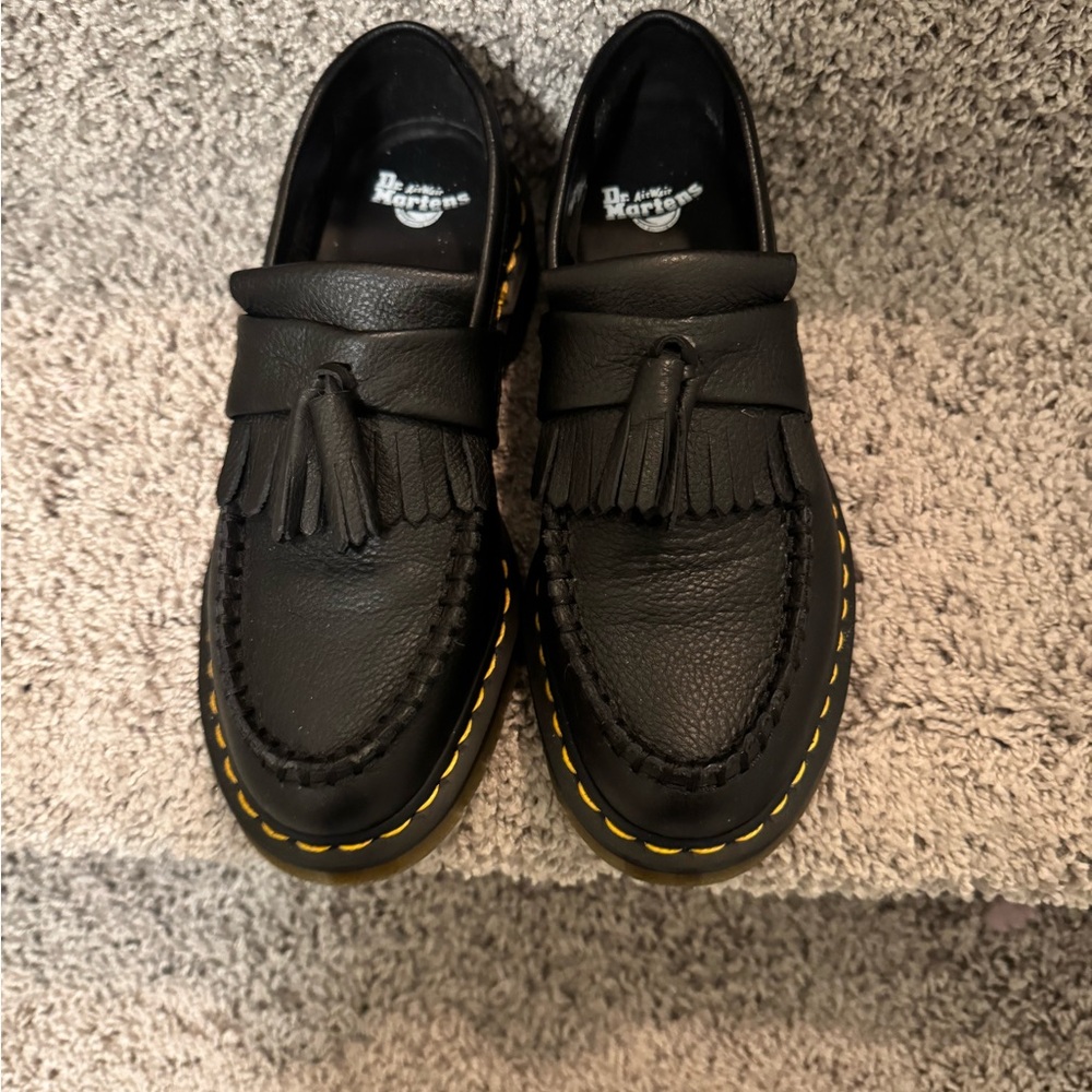 Dr. Martens Black Leather Loafers with Tassels